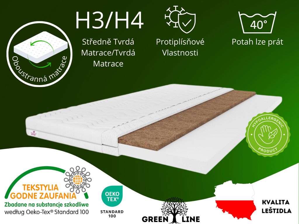 Matracový topper TOP5, velikost kokosového topperu: Obrázek produktu 