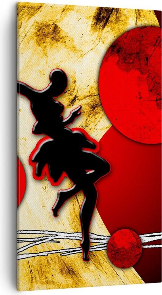 Bild auf Leinwand - Leinwandbild - Afrika frau tänzerin wüste - 45x80cm - Wand Bild - Wanddeko - Leinwanddruck - Bilder - Kunstdruck - Wanddekora...