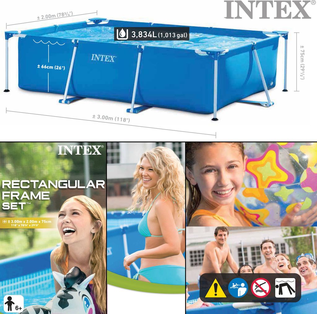 Intex Familienpool 300x200x75cm, blau, Fassungsvermögen: Produktbild 50