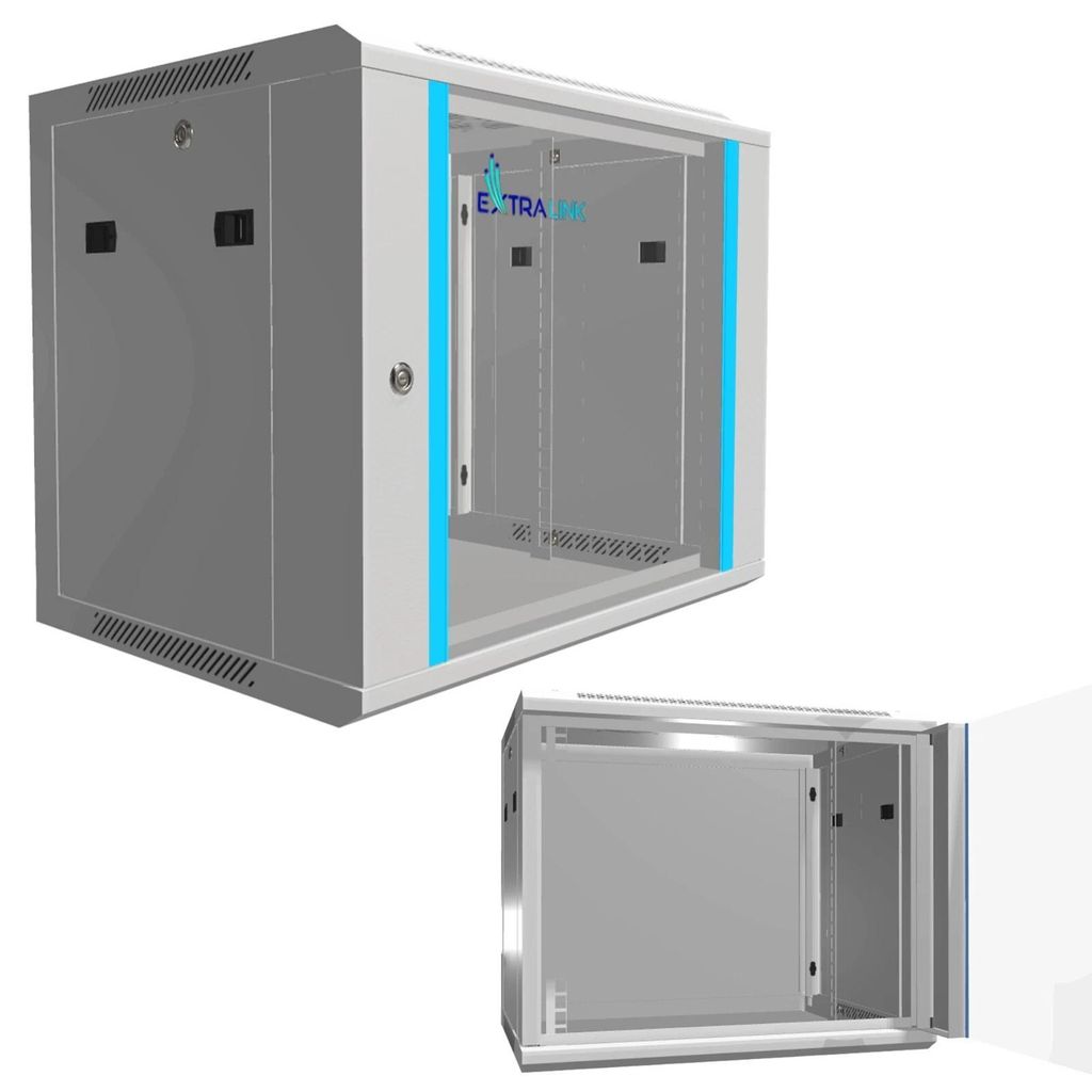 Extralink szafa rack 19" 9HE 600×450 mm szara – wisząca Zdjęcie produktu 