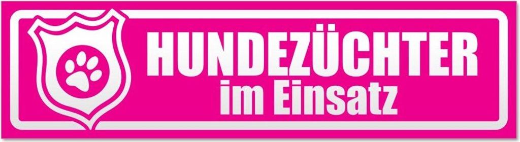 Kiwistar Hundezüchter im Einsatz invertiert Magnetschild Schild magnetisch - 30cm Pink - Magnetfolie für Auto PKW Kfz