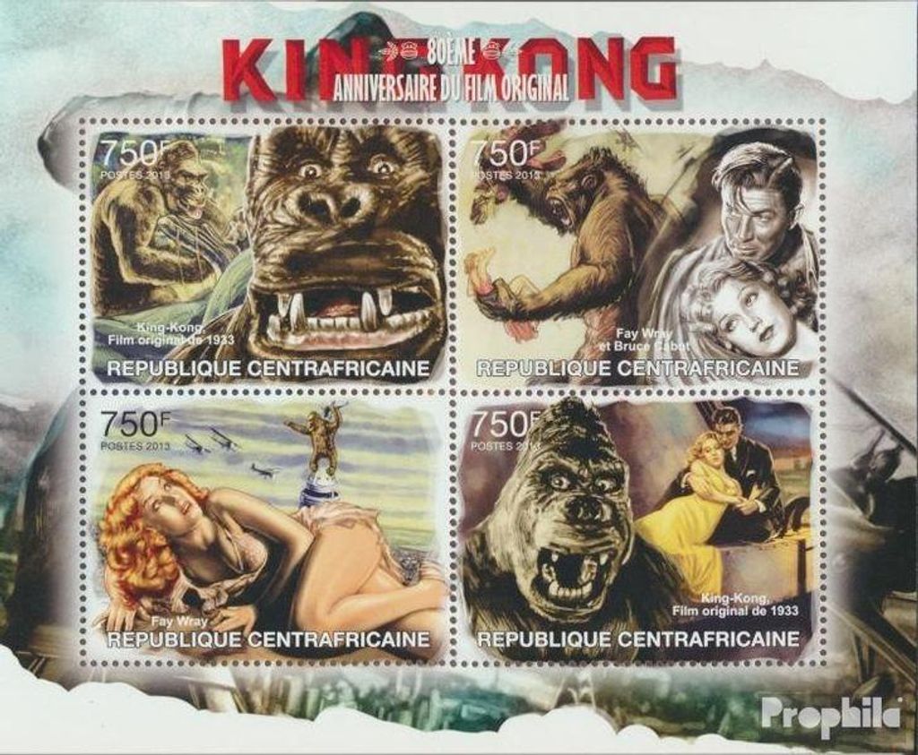 Briefmarken Zentralafrikanische Republik 2013 Mi 4007-4010 Produktbild 