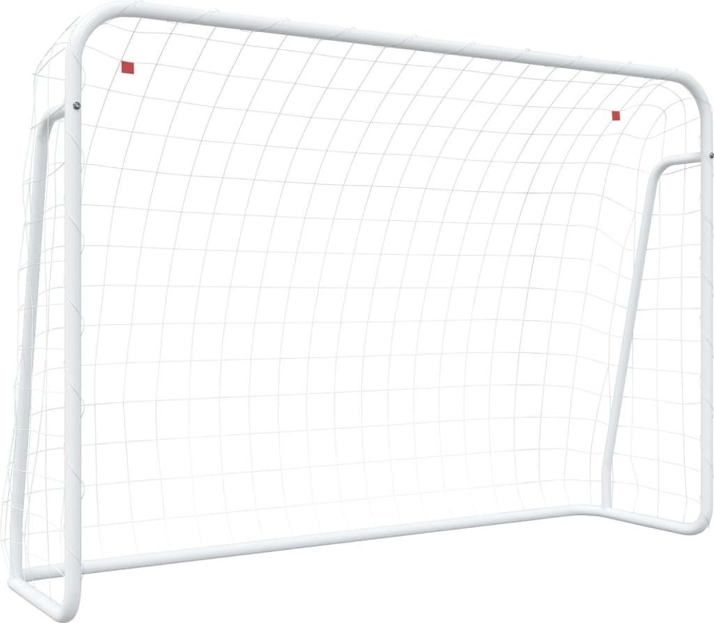 vidaXL Fußballtor mit Netz Weiß 214x75x152 cm Stahl & Polyester