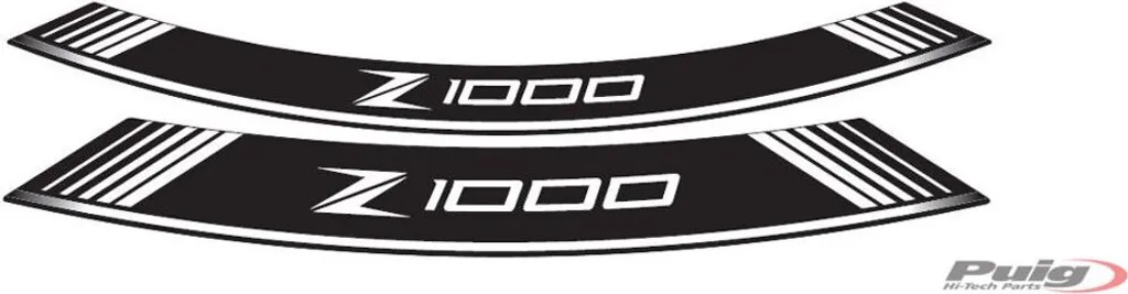 Liserets de jante PUIG 7590B Blancs pour KAWASAKI Z1000 Performance