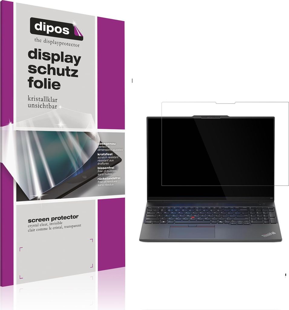 2x Schutzfolie für Lenovo Thinkpad E16 Gen 2 klar Displayschutzfolie Folie Display Schutz dipos