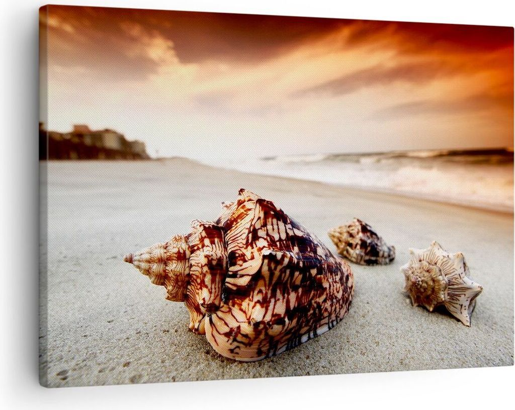 Bild auf Leinwand - Leinwandbild - Strand schön karibisch bunt - 70x50cm - Wand Bild - Wanddeko - Leinwanddruck - Bilder - Kunstdruck - Wanddekora...