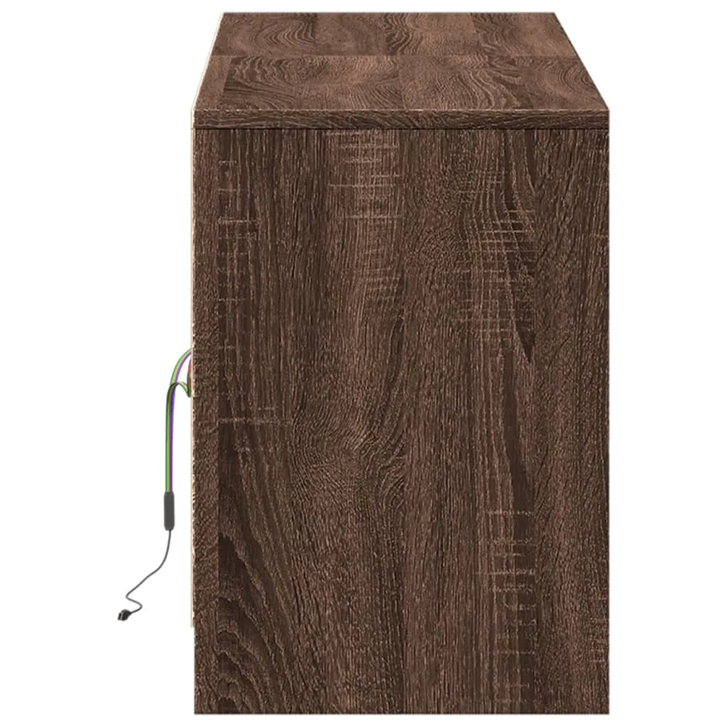 Mobile TV con illuminazione LED effetto rovere marrone 139,5x34x50 cm - 7