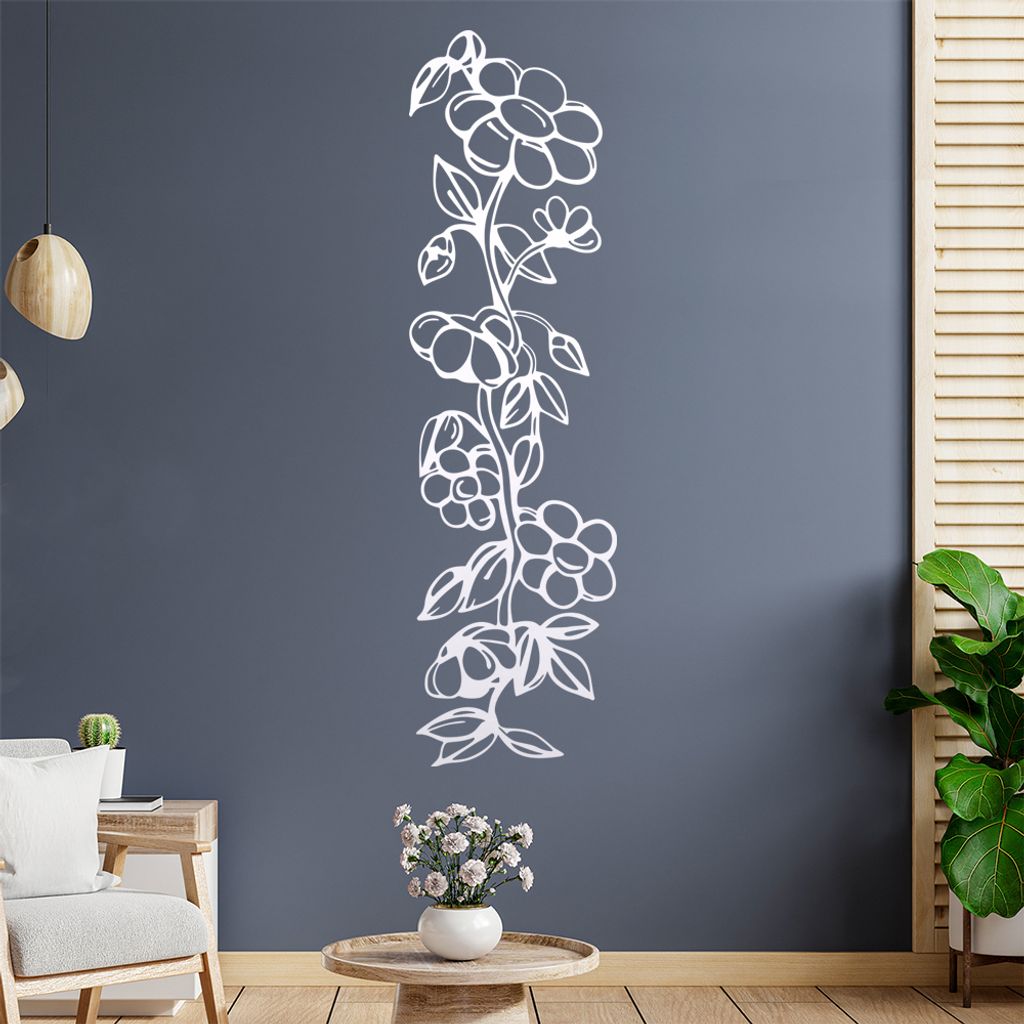 Blumen - Ranken Wandtattoo in 6 Größen - Wandaufkleber Wall Sticker - Dekoration, Küche, Wohnzimmer, Schlafzimmer, Badezimmer