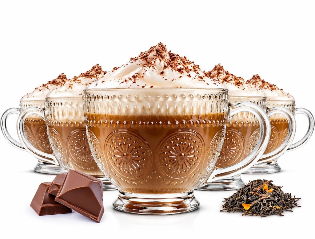 6 sklenic na cappuccino s reliéfem sklenice na kávu Obrázek produktu 