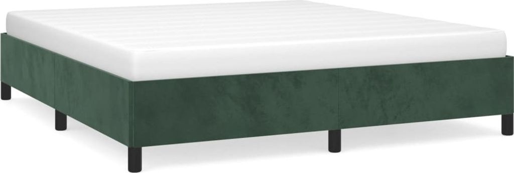 vidaXL Cadre de lit sans matelas vert foncé 180x200 cm Image du produit 