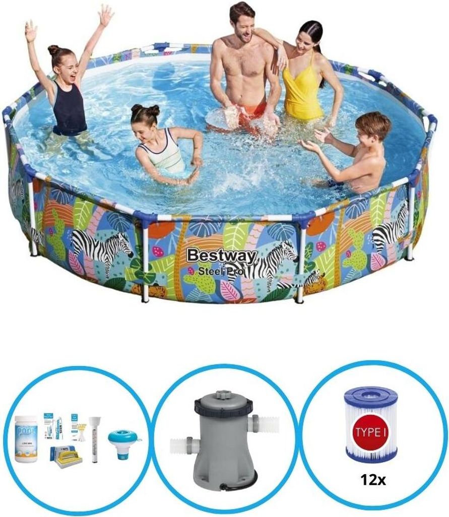 Bestway Pool Steel Pro - Pool Bundel - 305x66 cm