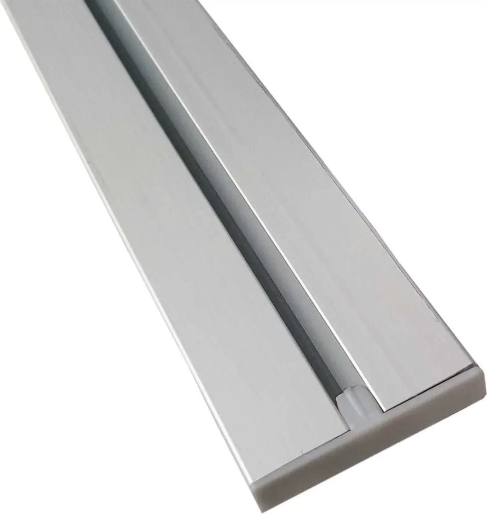 Binario per tende "silver" in alluminio, tutte le lunghezze possibili fino a 480 cm, binario per tende piatte ( 7 mm ), "1- / 2-/ 3- /4-running", incl. scorrimento tende