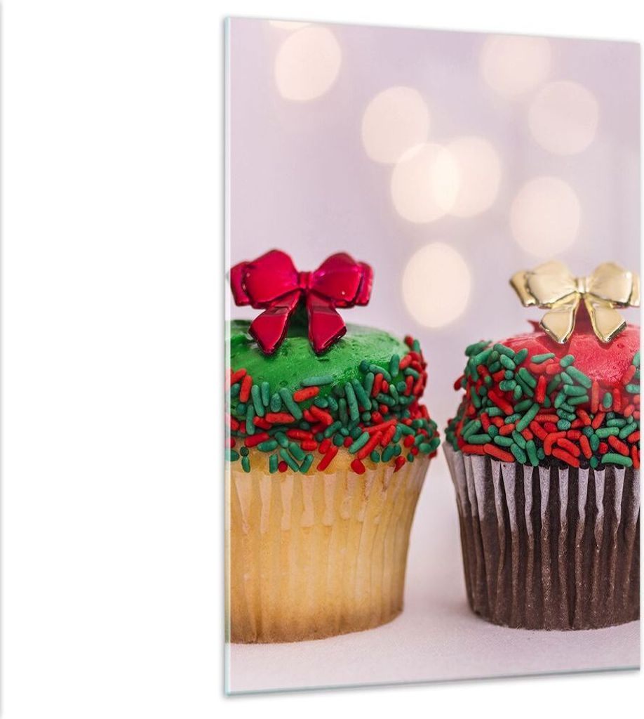 Bilder auf glas - Einteilig - Cupcakes Dessert Kuchen gebacken - 80x120cm - Glasbilder - Wandbilder - Bilder - Wanddekoration aus Glas - Glas Bilde...
