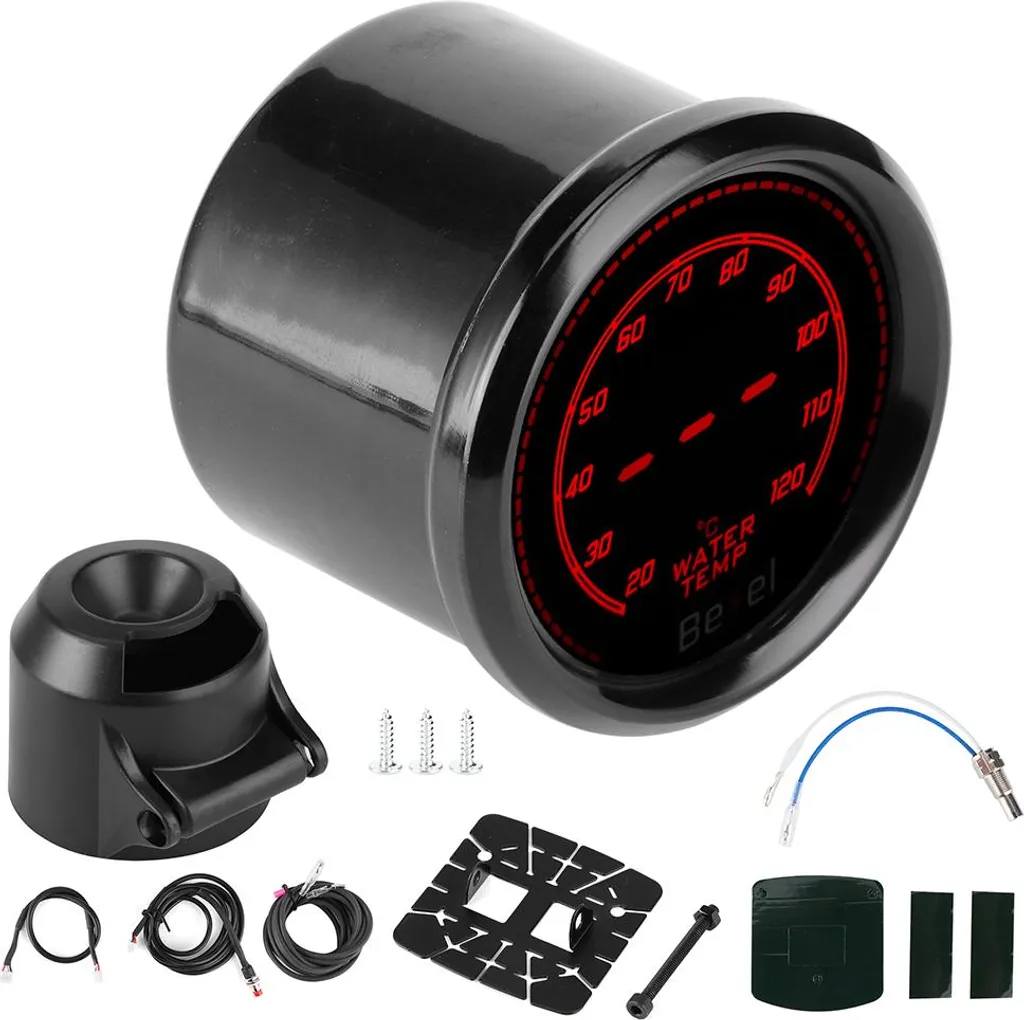 Indicateur température eau LED 52 mm - Rétroéclairage bleu haute clarté