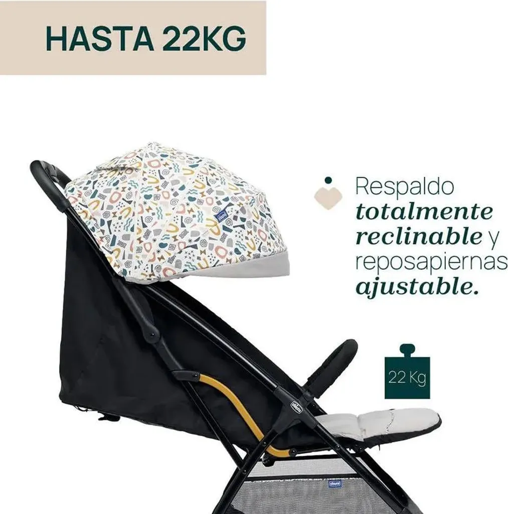Poussette légère Chicco avec dossier inclinable et pliage rapide