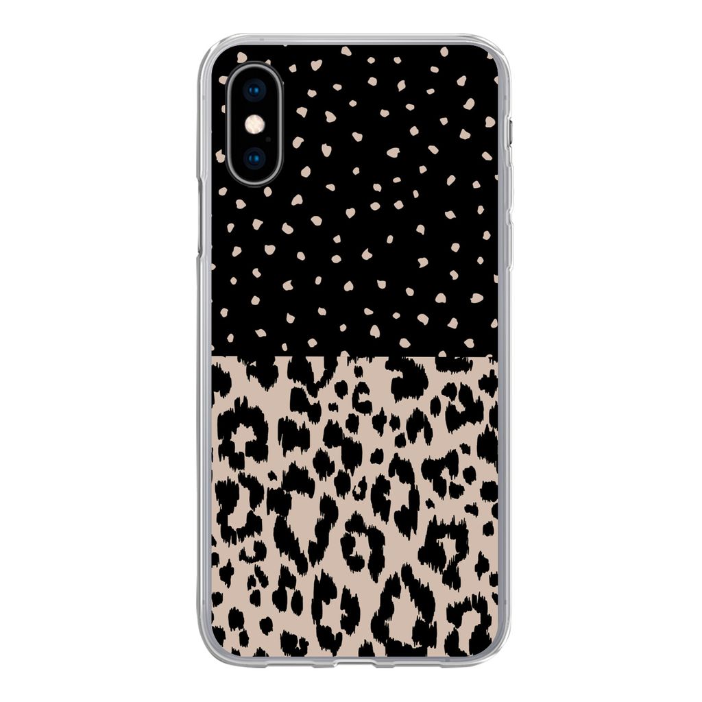 MuchoWow Handyhülle Schutzhülle Hülle für iPhone X Panther Druck - Tiere - Design Silikon Softcase Handy Hülle - Handyhülle