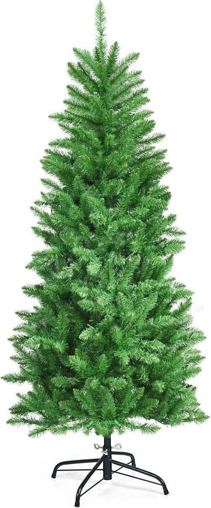 150 cm hoher beleuchteter künstlicher Bleistift-Weihnachtsbaum mit warmweißen Leuchte Grün