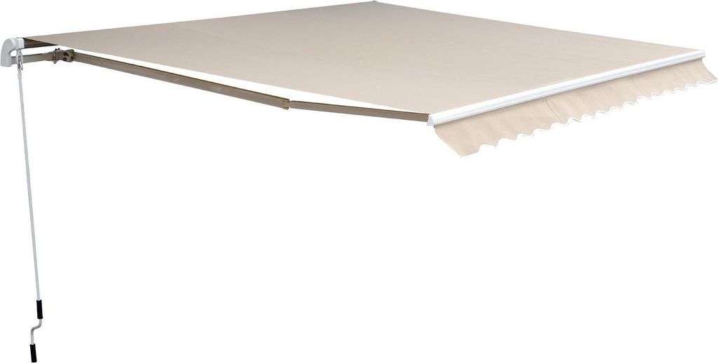 Verstellbare Terrassenmarkise, 4,5 x 3 m, Beige, mit Kurbel