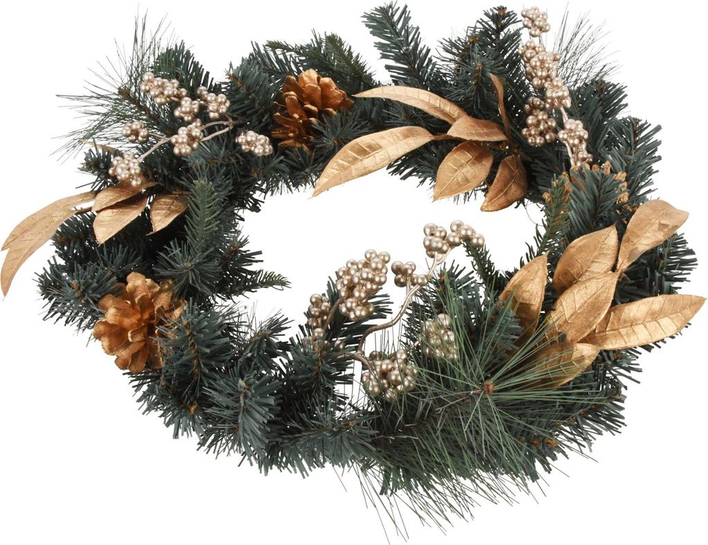 Weihnachtskranz, goldene Details