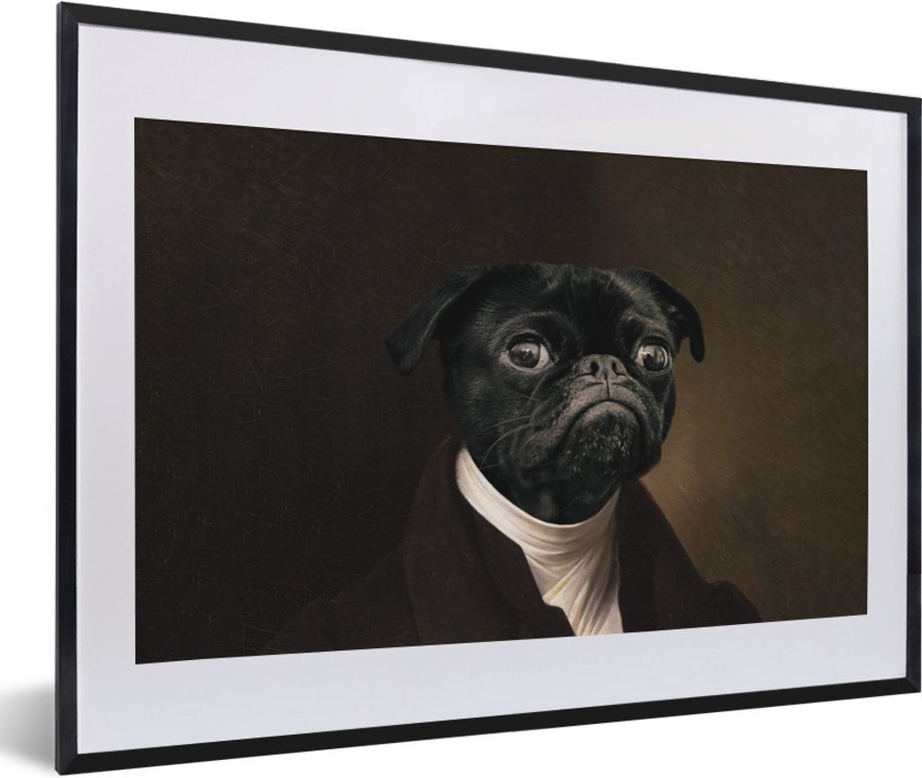MuchoWow® Gerahmtes Poster Malerei - Hund - Alte Meister Produktbild 