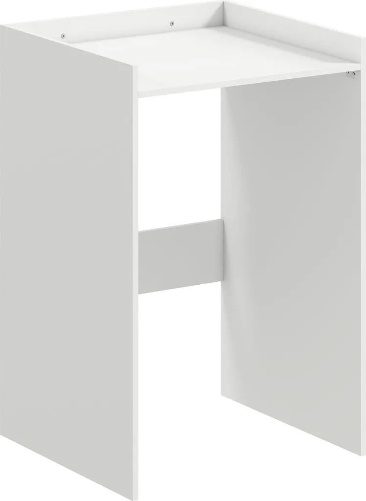 Petit meuble de rangement salle de bain blanc avec niche et étagère