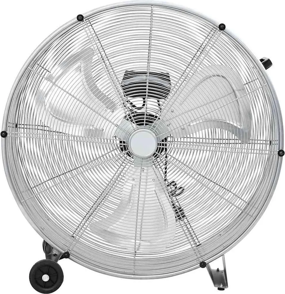 Brasseur d'air industriel à tambour inclinable sur roues vidaXL argent