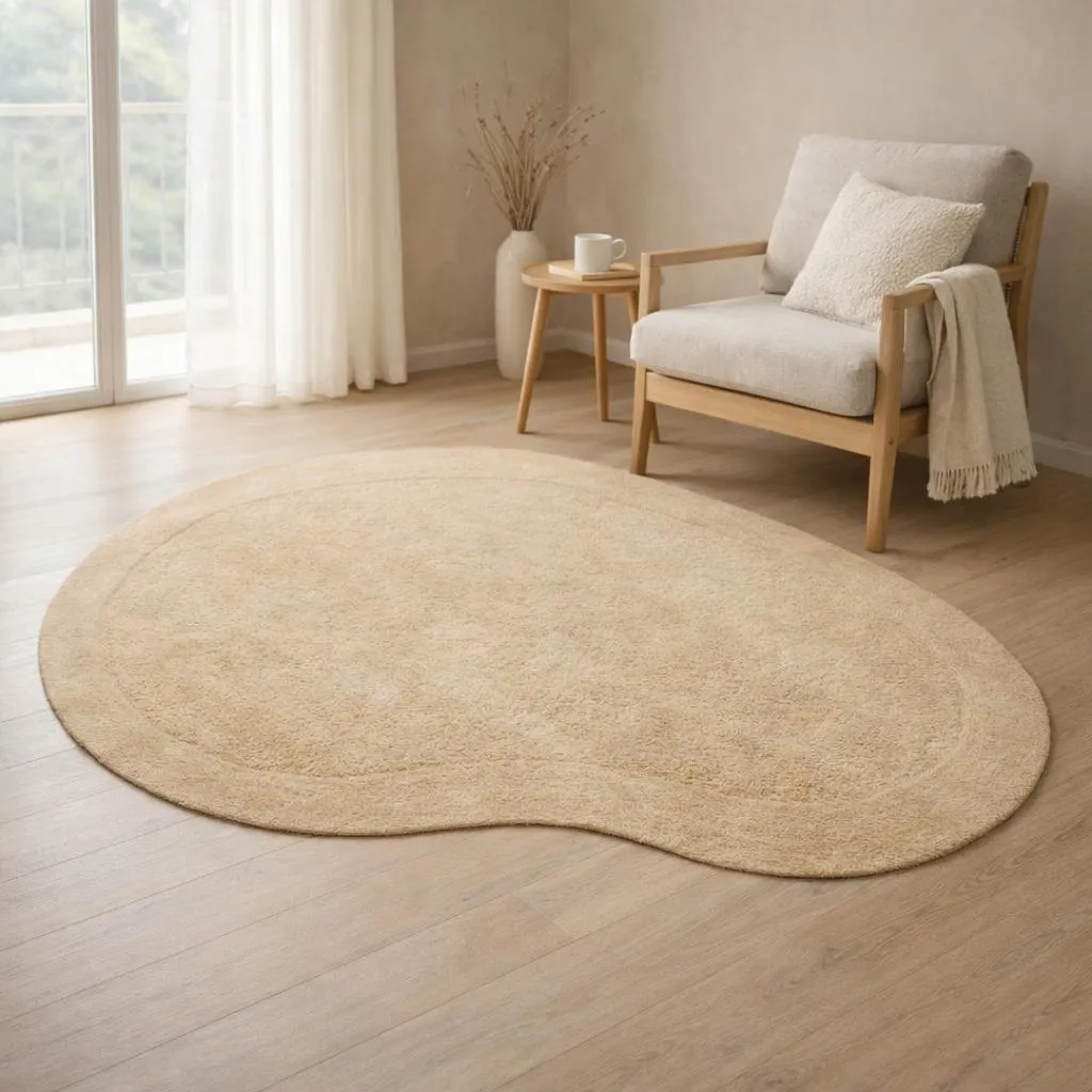 Grand tapis de salon 160x230 cm Silute Beige par Milton & Oldbrook Chic