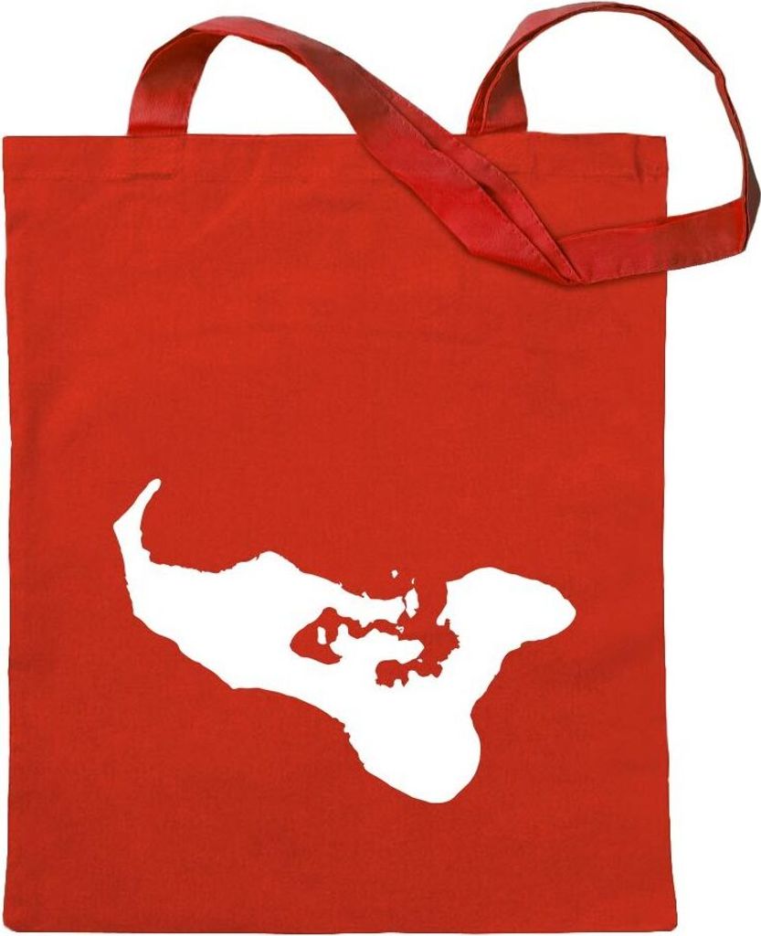 Kiwistar - Baumwolltasche - rot - Tonga Umriss Kontur - Tragetasche Stoffbeutel Umhängetasche langer Henkel