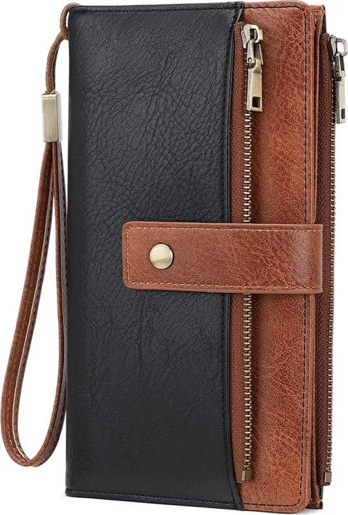 Portafoglio Elegante INF Donna Nero 3 Ante | Multi-Scomparto RFID Blocker
