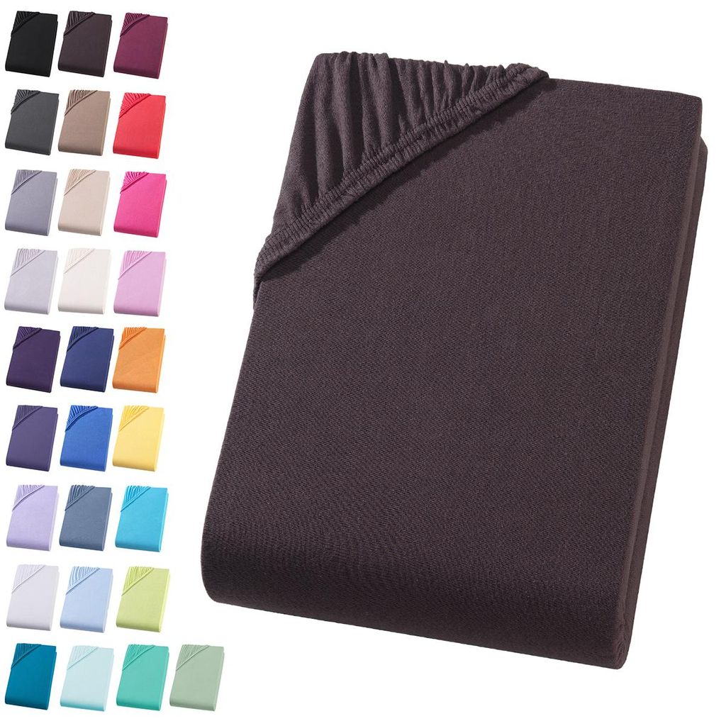 Jersey Spannbettlaken 180-200x200 cm Spannbettuch 100% Produktbild 