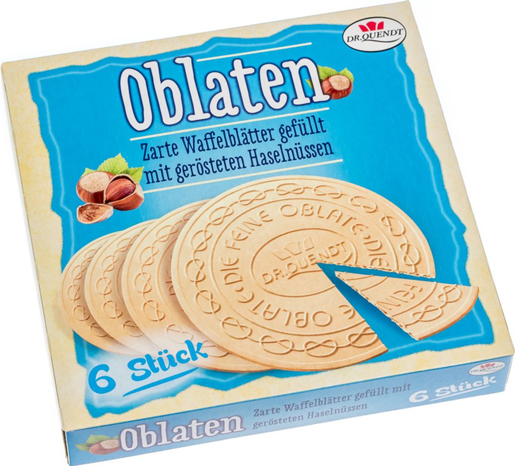 Dr. Quendt - Oblaten mit gerösteten Haselnüssen 6 Stück 150 Produktbild 