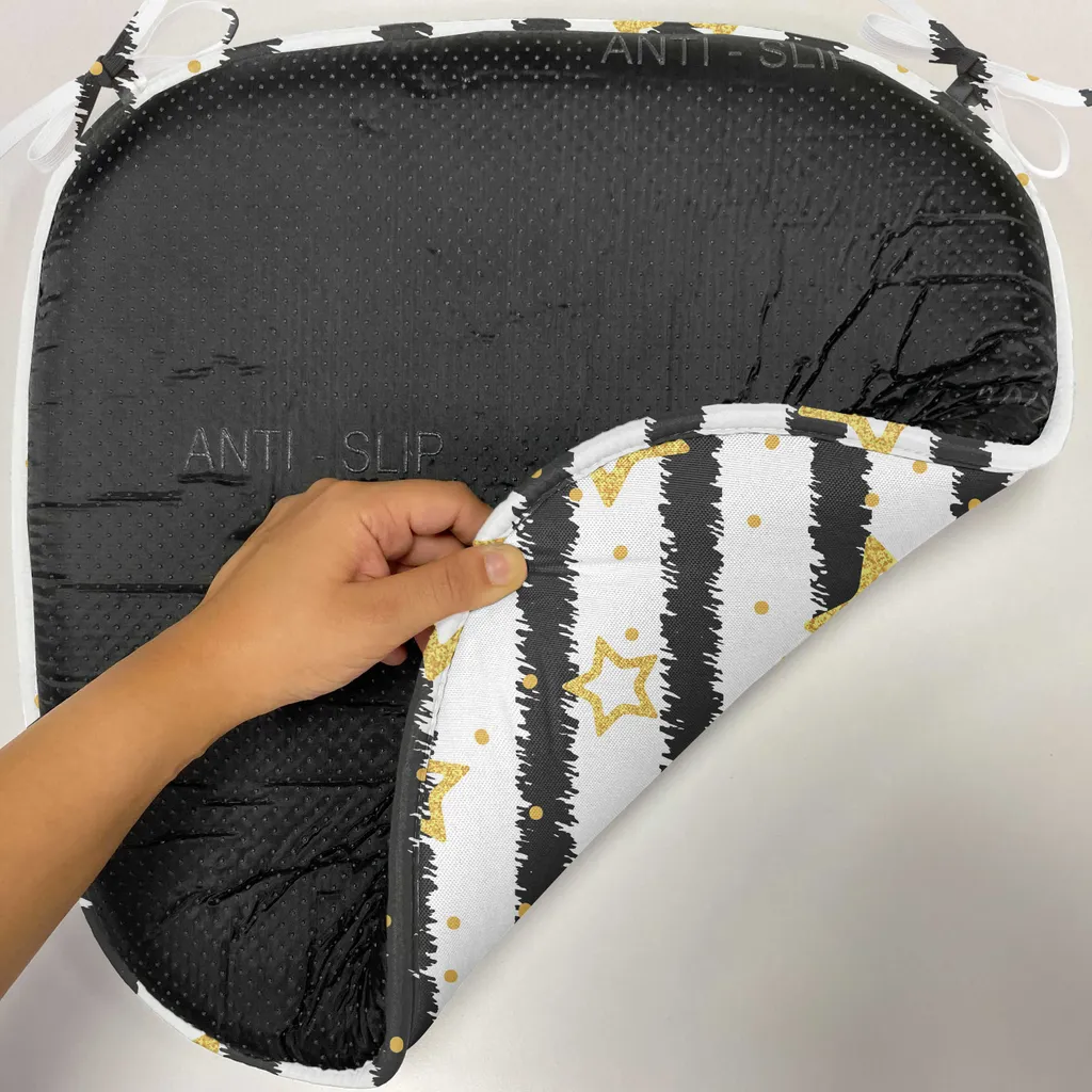 Coussin de Chaise Imperméable 40x40 cm avec Sangles pour Cuisine x4