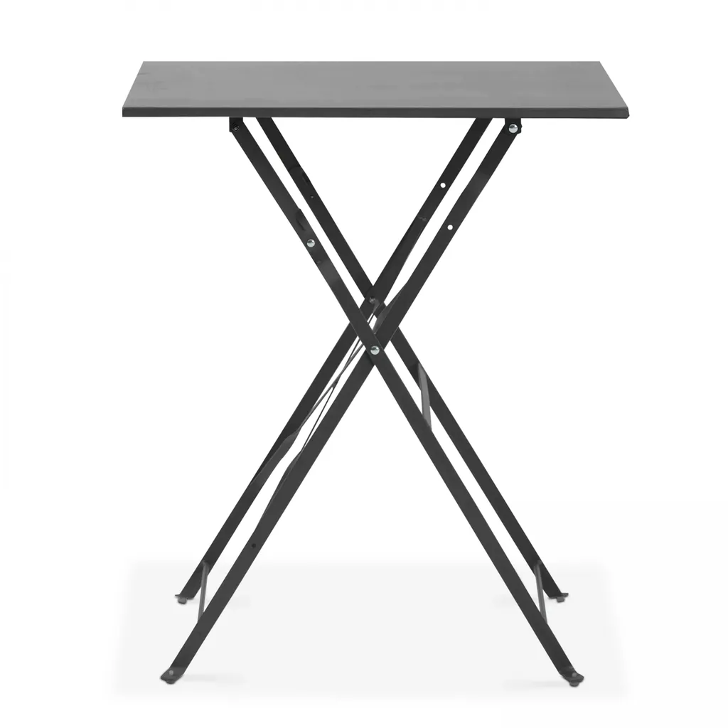 Table pliante bistrot en acier gris Rome : robuste et gain de place - 2