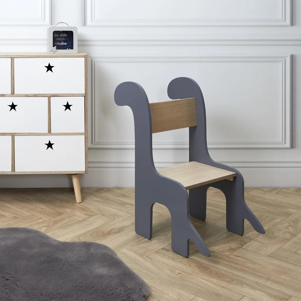 Chaise Enfant Dino avec Dossier Ergonomique - Design Dinosaure Rigolo
