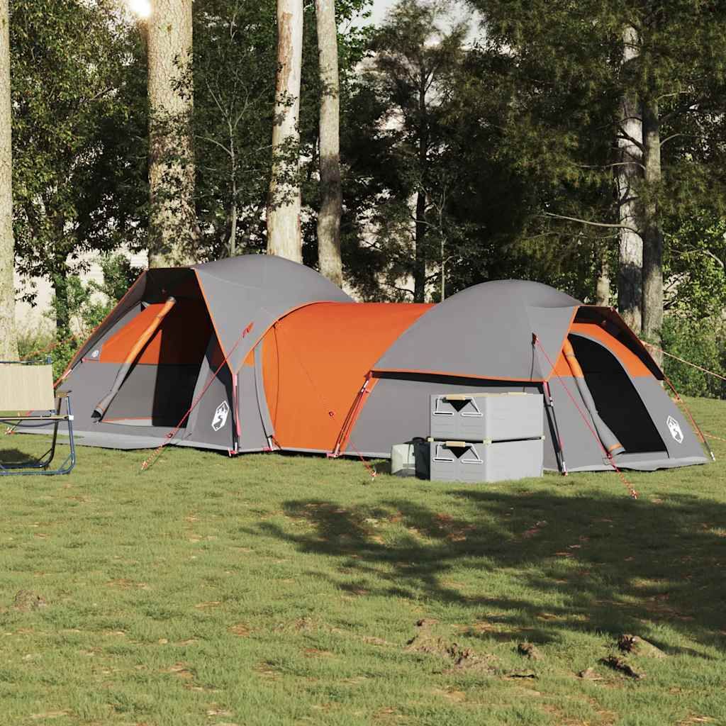 Campingzelt 5 Personen Grau und Orange Wasserdicht, Produktbild 
