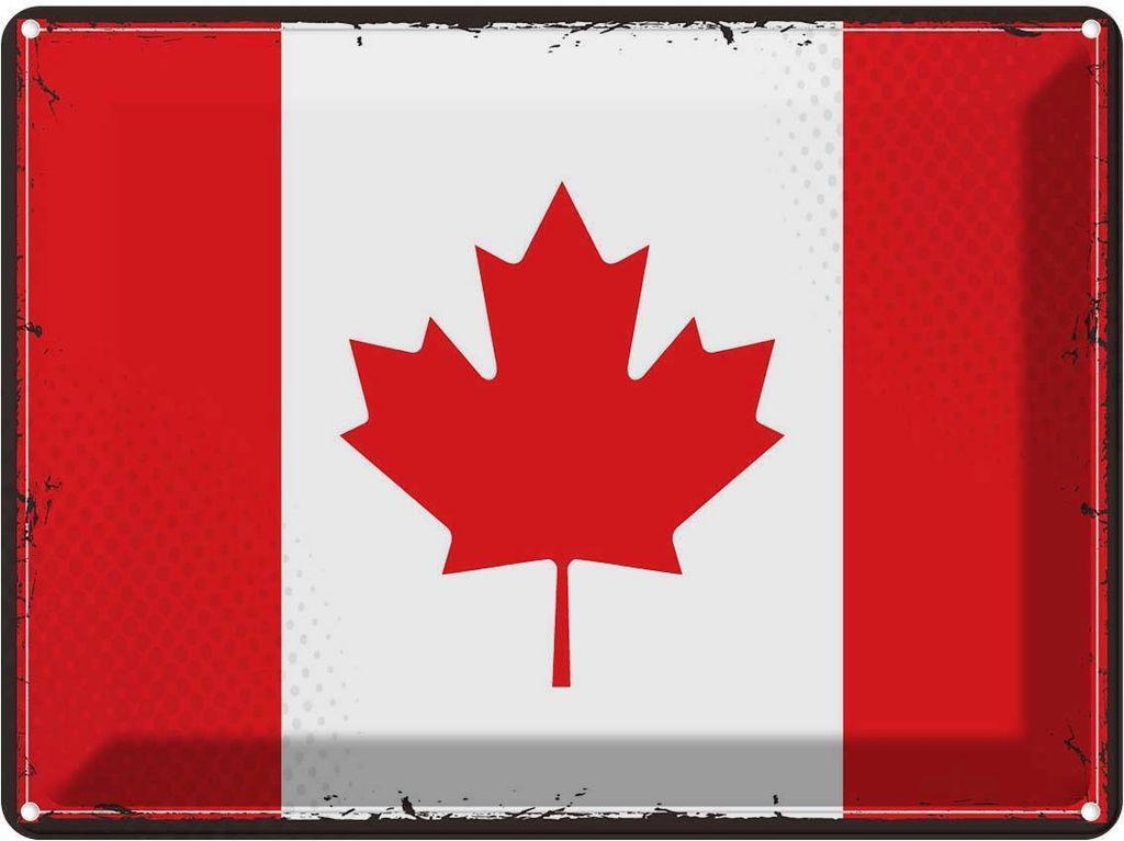 vianmo Blechschild 30x40 cm Kanadas Retro Canada Flagge Fahne Wappen