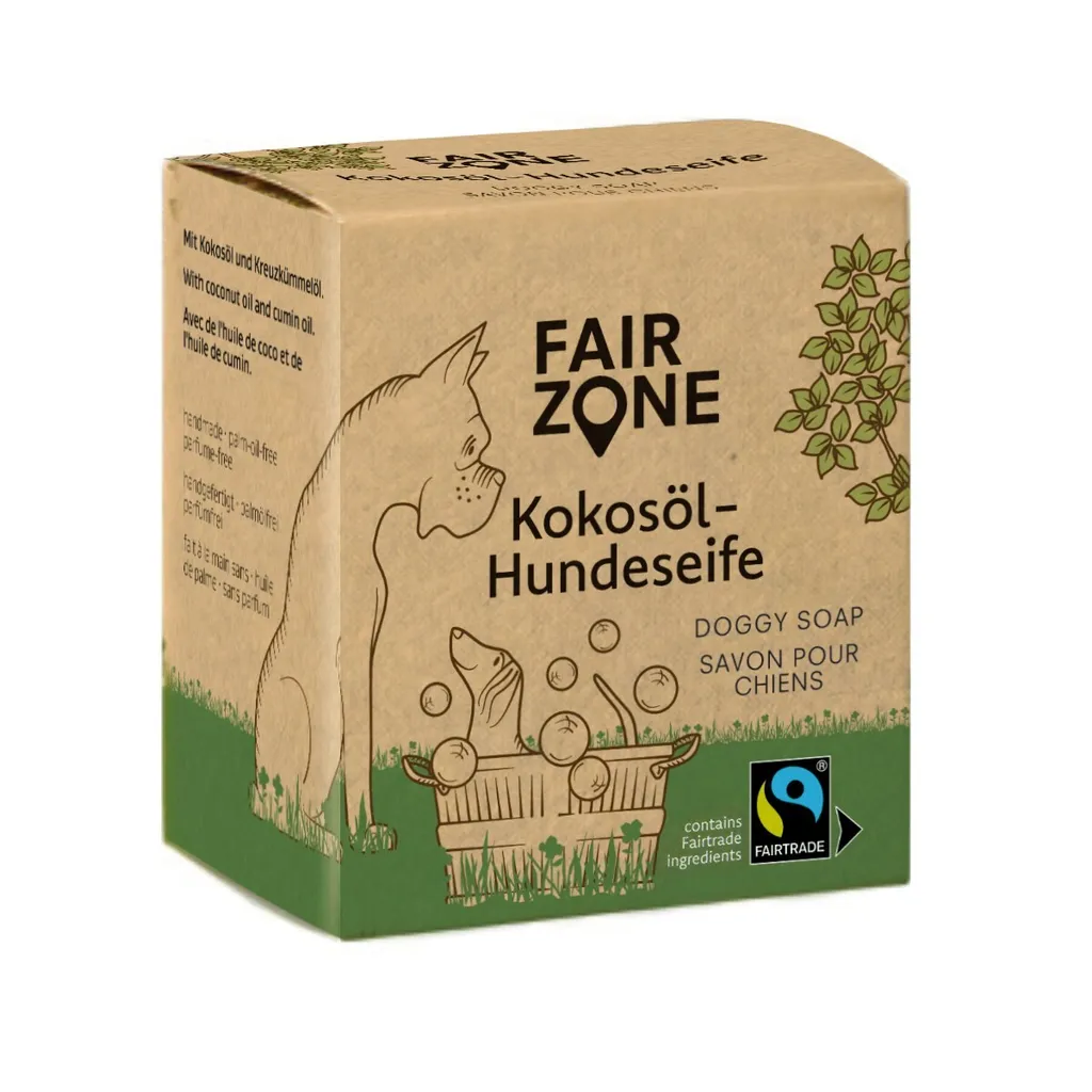 FAIR ZONE Sapone Solido per Cani 160g - Cocco e Cumino Nero