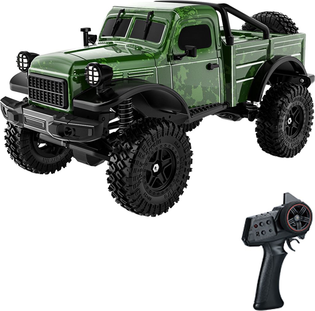Gelaendegaengiges ferngesteuertes Auto im Massstab 1:18, 2,4 GHz 4WD Elektro-Rock-Crawler mit LED-Beleuchtung, Spielzeug-Gelaendewagen fuer Kinder ...