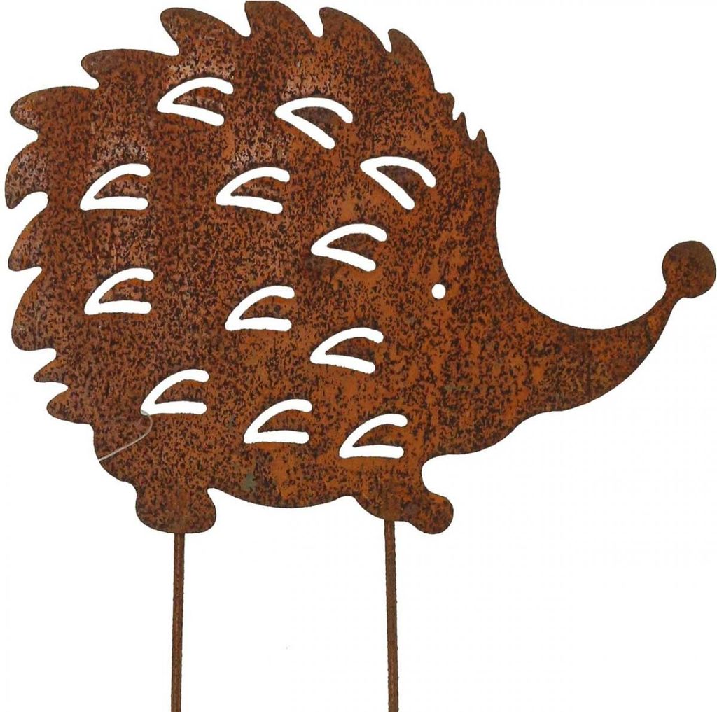 Gartendekoration Igel Metall Figur für Beete und Balkon