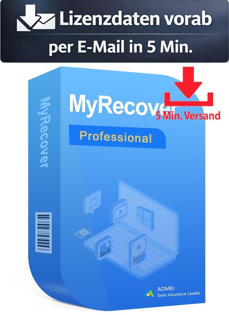 AOMEI MyRecover Professional (1 PC - 1 Jahr) ESD Hilfsprogramme Tools Treiber 5 Min. Versand als Download per Mail