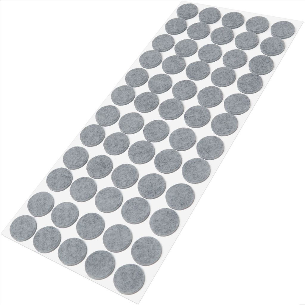 Adsamm | 60 x selbstklebende Filzgleiter / Grau / Ø 20 mm / rund / Möbelgleiter aus Filz mit 3.5 mm Stärke