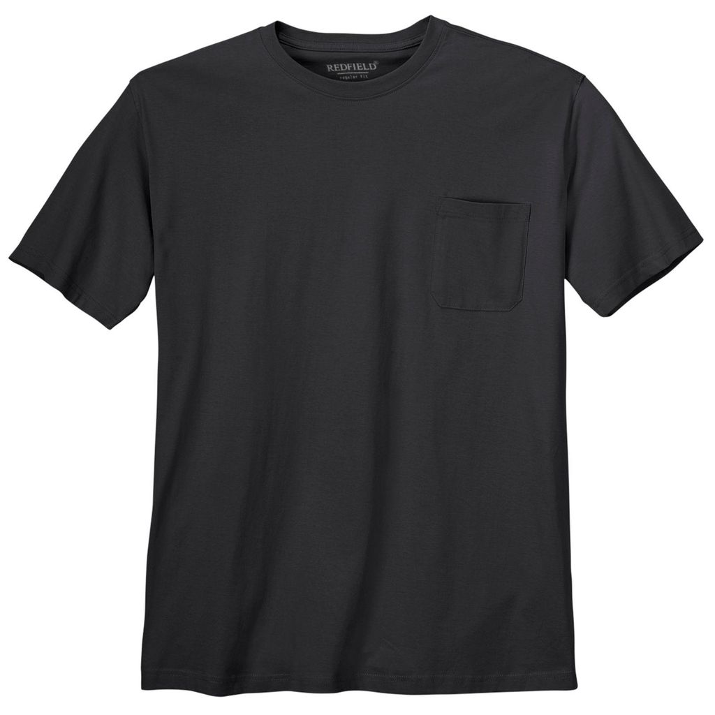 XXL Basic T-Shirt Jerry schwarz Brusttasche Redfield Produktbild 