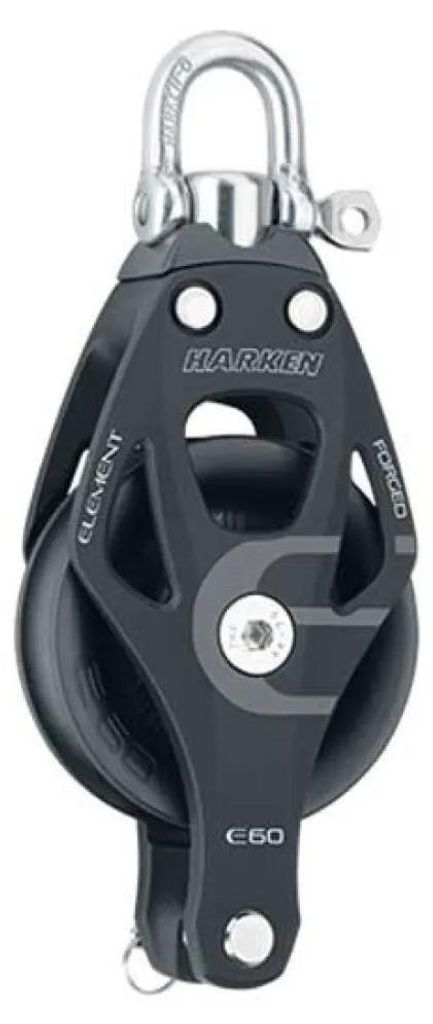 Harken Einzelner Drehwirbel Mit Hakenrolle 60 Mm Schwarz Schwarz One Size
