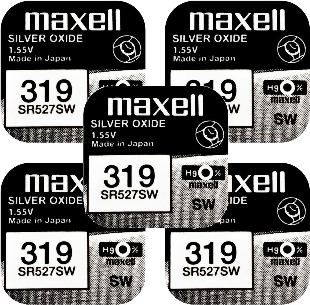 5 x Maxell 319 SR527SW SR64 Batterie Knopfzelle Watch Uhr Produktbild 1