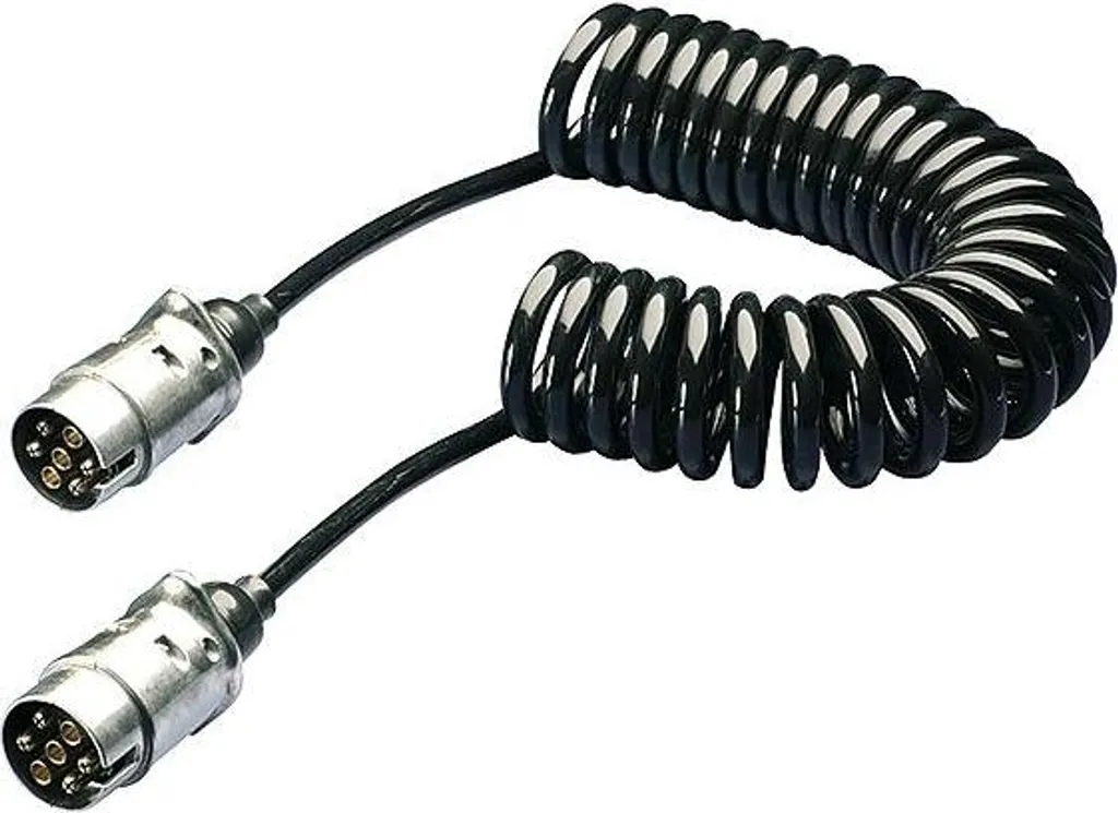 Extension spirale 7 pôles 12V pour liaison camion remorque 8Ka Hella