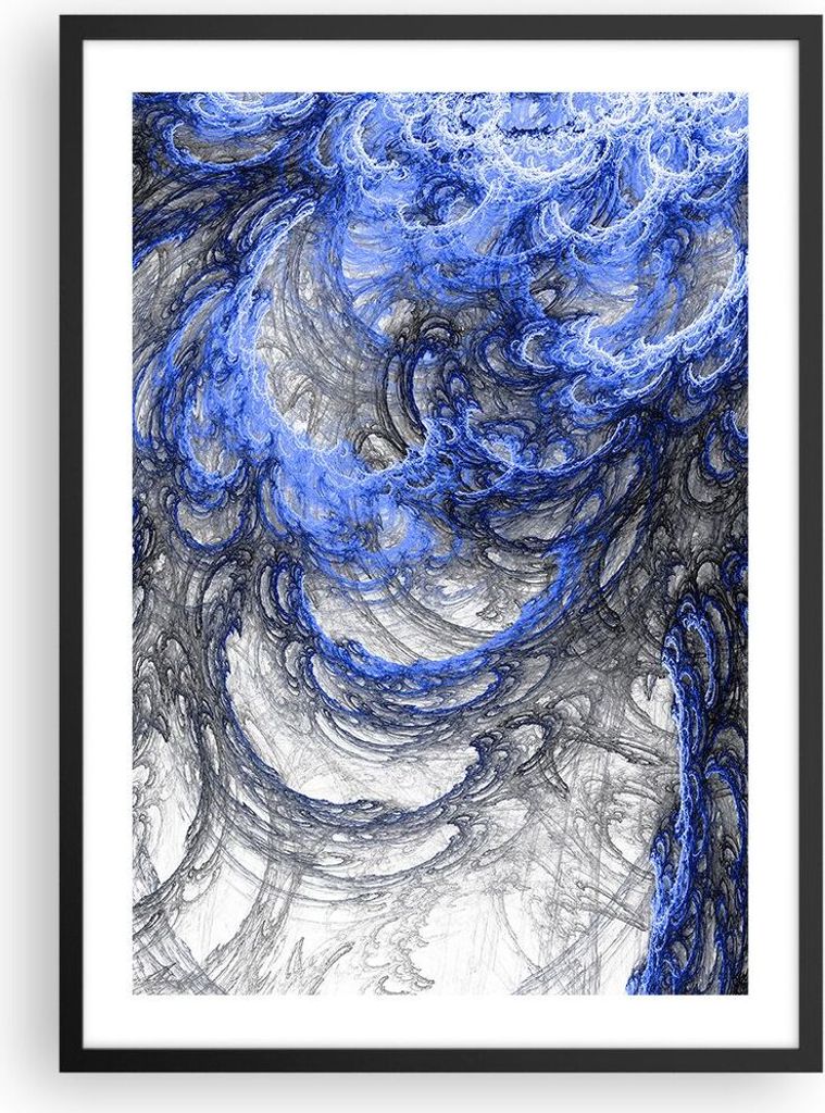 Gerahmtes Poster - Schwarzer Rahmen - Abstraktion modern - 50x70 cm - Wand Bild - Wanddeko - Wandbilder - Kunstposter - Wandposter - Bilderrahmen -...