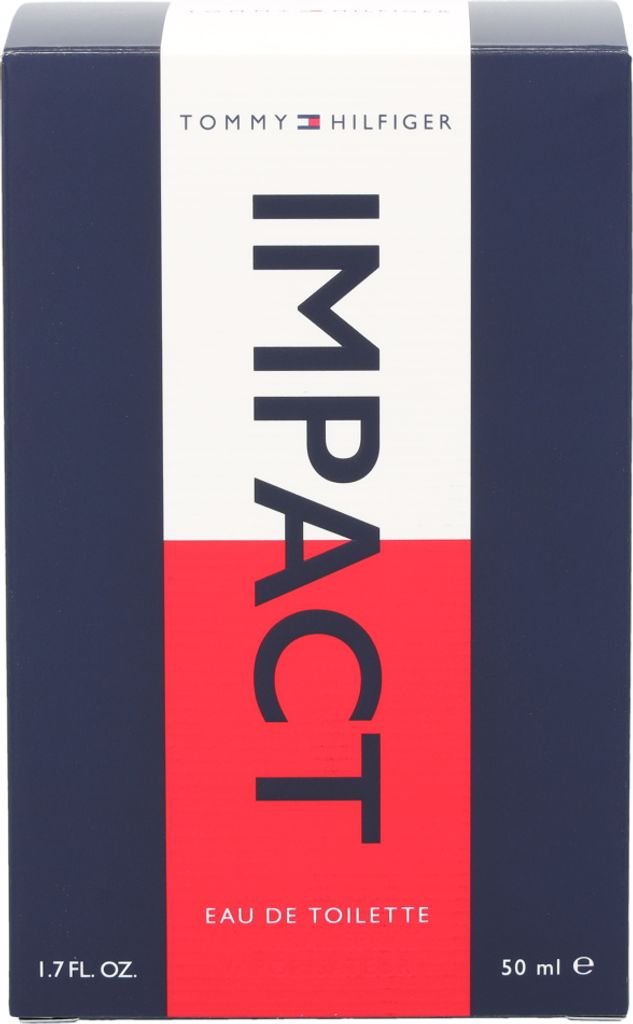 A close-up of a Tommy Hilfiger Impact Eau de Toilette box.