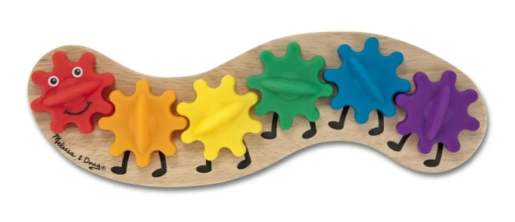 Jouet à manipuler en bois Chenille arc-en-ciel articulée 18cm flexible