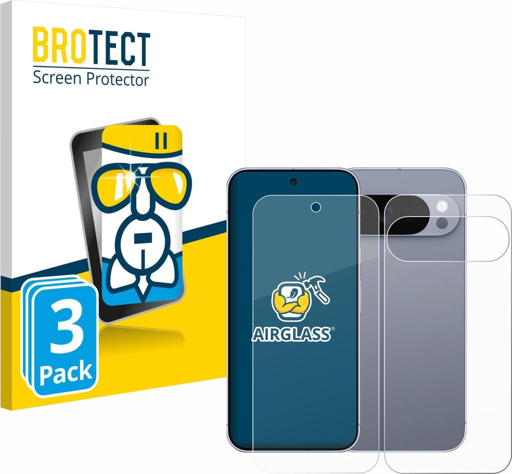 3x BROTECT Schutzglas für Google Pixel 10 Pro (Display+Rückseite) Schutzfolie Panzer Folie Glas Display Schutz klar