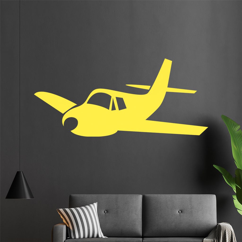 KIWISTAR Propellerflugzeug - Fliegen Flugzeug Wandtattoo in 6 Größen - Wandaufkleber Wall Sticker - Dekoration, Küche, Wohnzimmer, Schlafzimmer,...